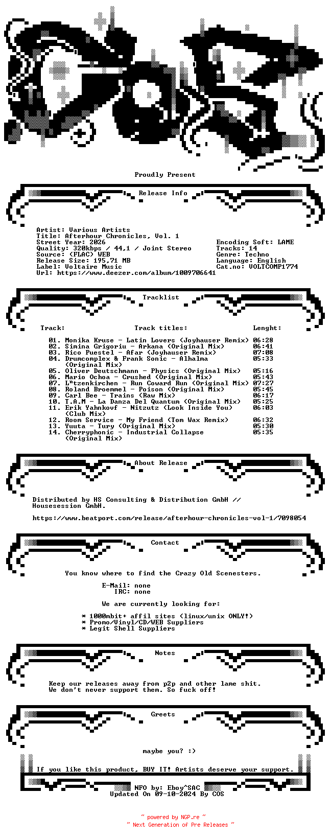 NFO for the release VA-Afterhour_Chronicles_Vol._1-(VOLTCOMP1774)-WEB-2026-COS by COS
