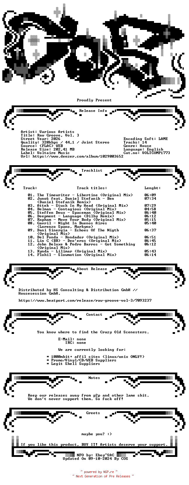 NFO for the release VA-Raw_Groove_Vol._3-(VOLTCOMP1773)-WEB-2026-COS by COS