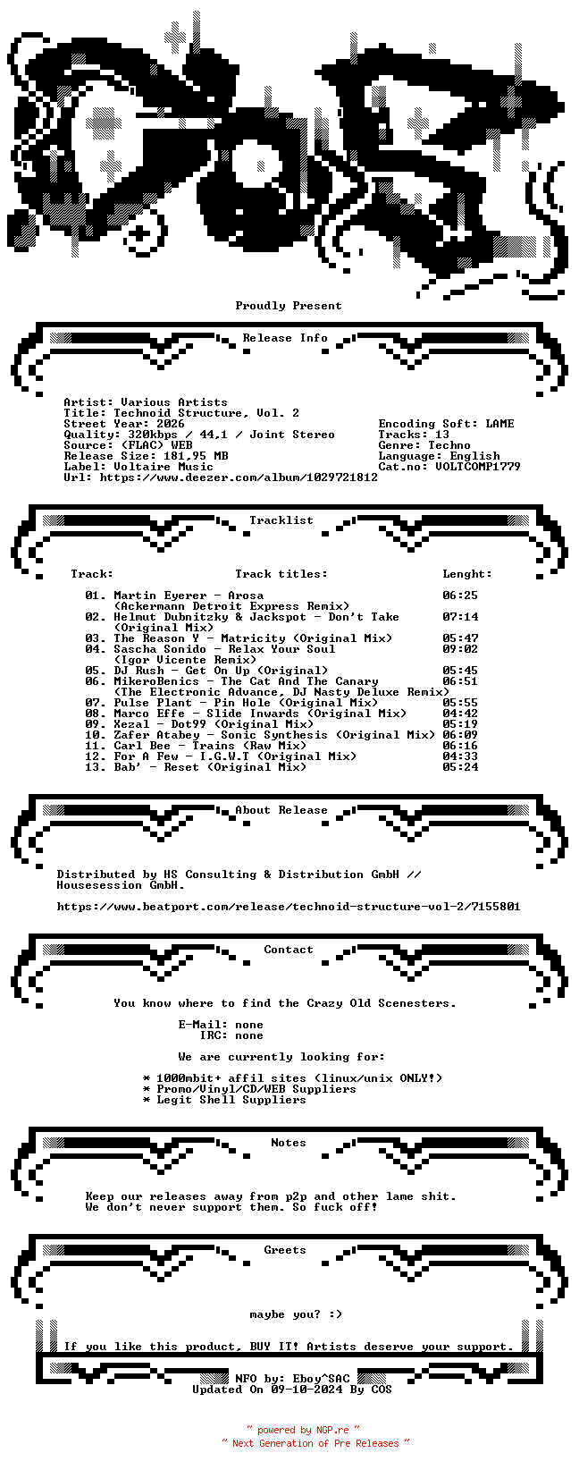 NFO for the release VA-Technoid_Structure_Vol._2-(VOLTCOMP1779)-WEB-2026-COS by COS