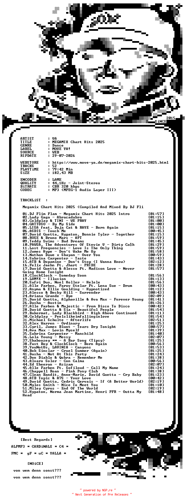 NFO for the release VA_-_Megamix_Chart_Hits_2025_(Compiled_And_Mixed_By_DJ_Flim_Flam)-WEB-NOiCE by NOiCE