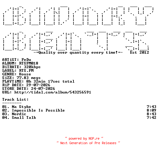 NFO for the release Fedu-RTSFM018-(RTS018)-WEB-2026-BB by BB