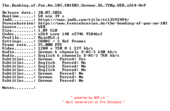 NFO for the release The.Bombing.of.Pan.Am.103.S01E03.German.DL.720p.WEB.x264-WvF by WvF
