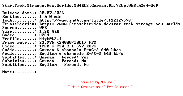 NFO for the release Star.Trek.Strange.New.Worlds.S04E02.German.DL.720p.WEB.h264-WvF by WvF