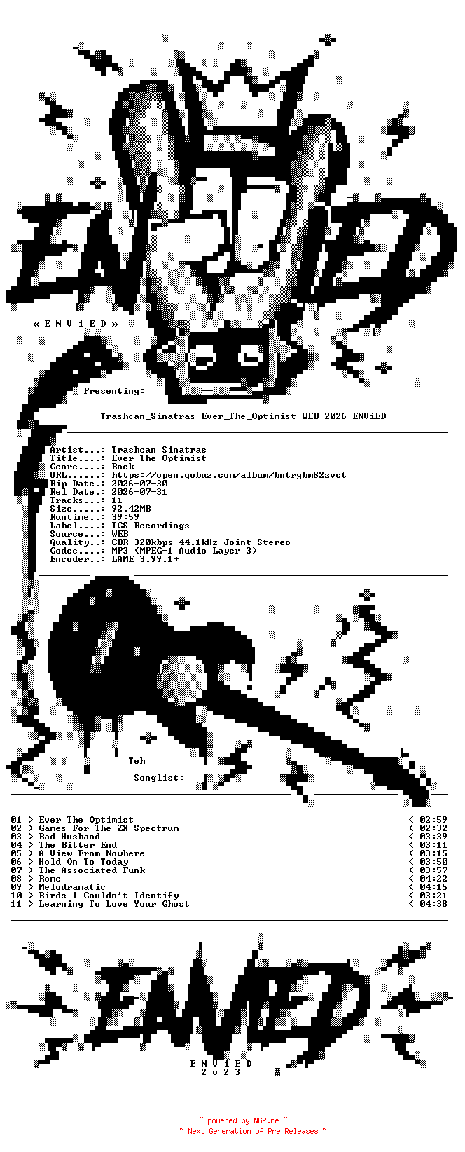 NFO for the release Trashcan_Sinatras-Ever_The_Optimist-WEB-2026-ENViED by ENViED