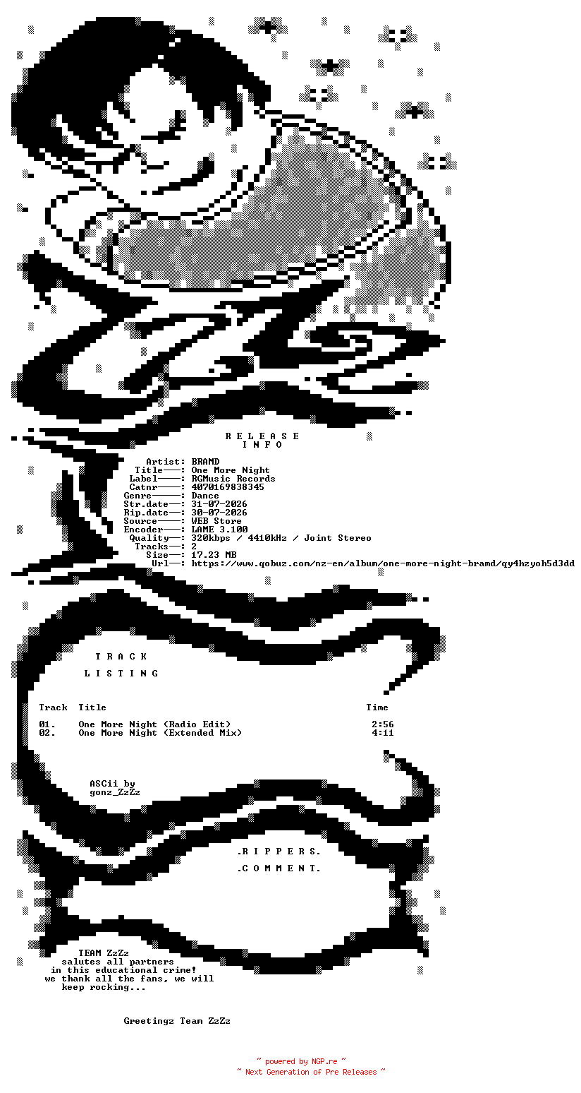 NFO for the release BRAMD_-_One_More_Night-(4070169838345)-WEB-2026-ZzZz by ZzZz