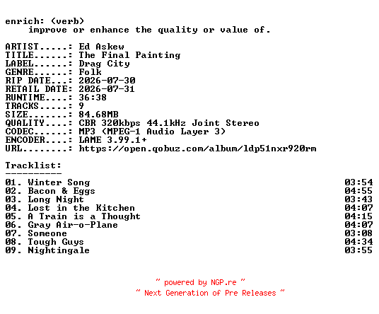 NFO for the release Ed_Askew-The_Final_Painting-WEB-2026-ENRiCH by ENRiCH