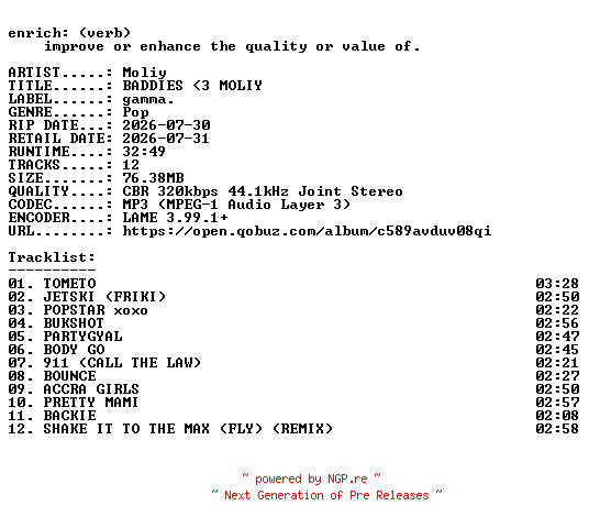 NFO for the release Moliy-BADDIES_(3_MOLIY-WEB-2026-ENRiCH by ENRiCH