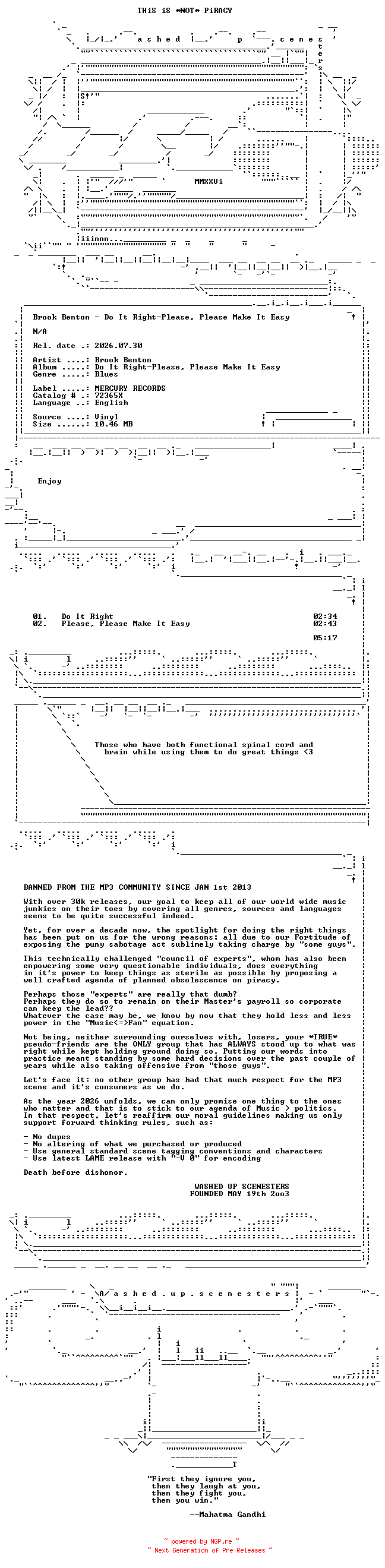 NFO for the release Brook_Benton--Do_It_Right-Please_Please_Make_it_Easy-VLS-1964-WUS by WUS