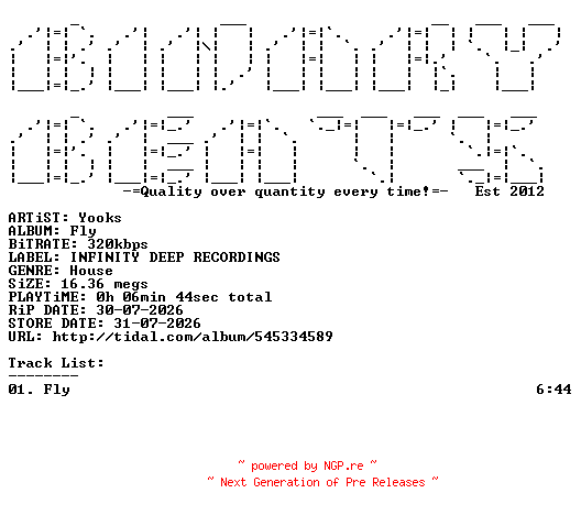 NFO for the release Yooks-Fly-(IDR044)-SINGLE-WEB-2026-BB by BB