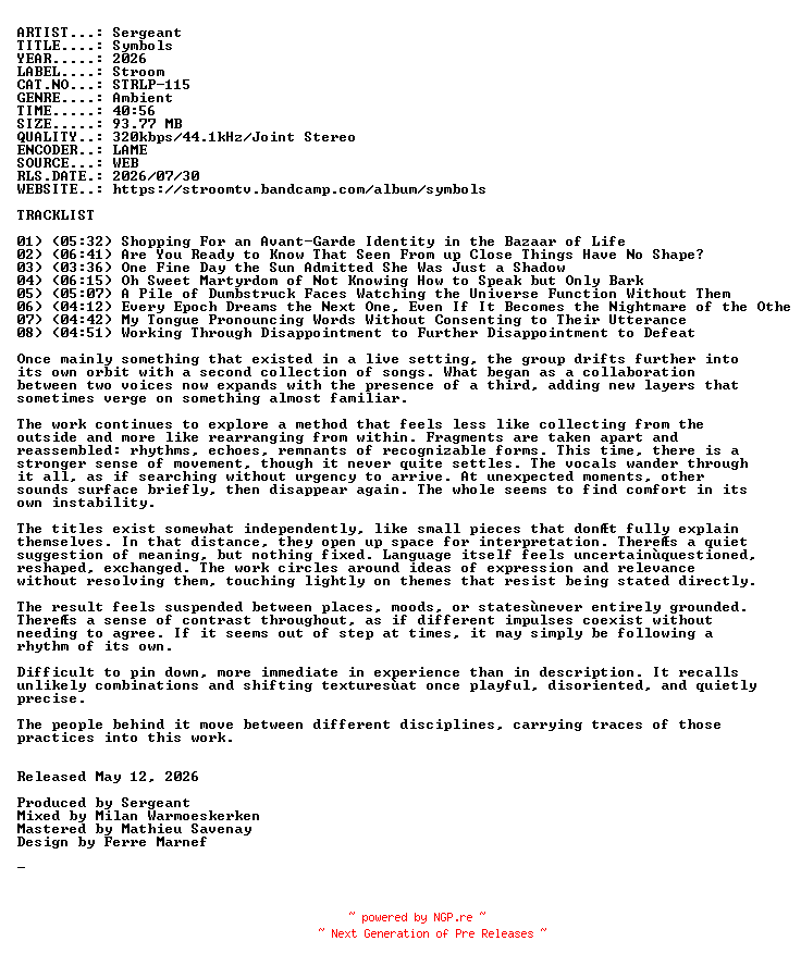 NFO for the release Sergeant-Symbols-(STRLP-115)-WEB-2026-USR by USR