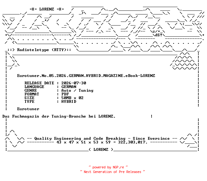 NFO for the release Eurotuner.No.05.2026.GERMAN.HYBRID.MAGAZINE.eBook-LORENZ by LORENZ