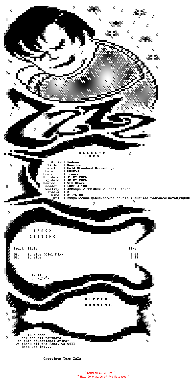 NFO for the release Rodman_-_Sunrise-(GSR054)-WEB-2026-ZzZz by ZzZz