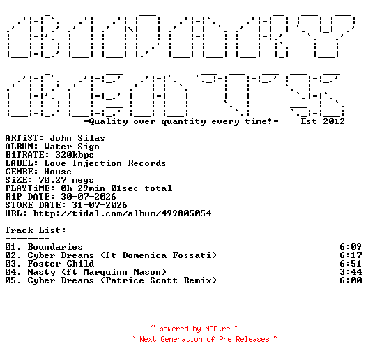NFO for the release John_Silas-Water_Sign-(LIR012)-WEB-2026-BB by BB