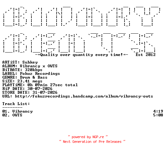 NFO for the release Subkey-Vibrancy_x_OWTS-(FOKUZ417)-WEB-2026-BB by BB