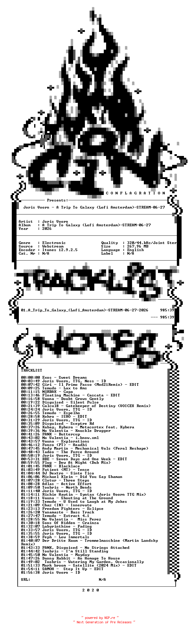NFO for the release Joris_Voorn-A_Trip_To_Galaxy_(Lofi_Amsterdam)-STREAM-06-27-2026-CiN_INT by CiN_INT