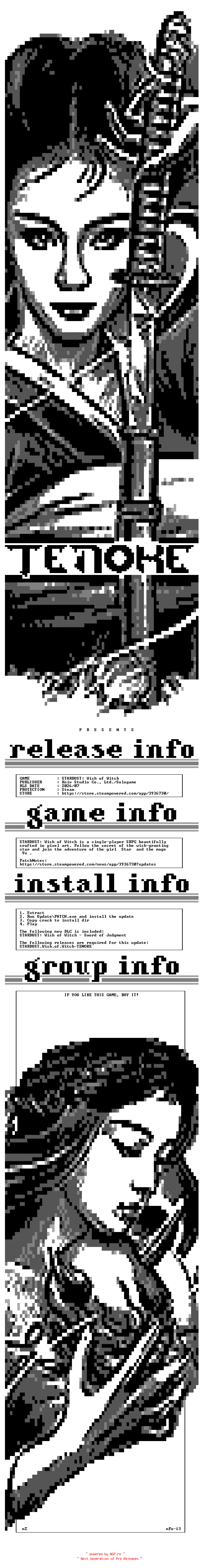 NFO for the release STARDUST.Wish.of.Witch.Update.v20260729.incl.DLC-TENOKE by TENOKE
