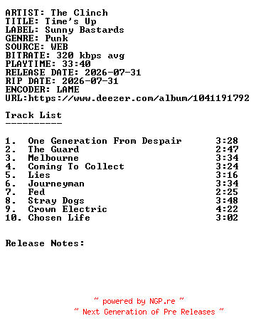 NFO for the release The_Clinch-Times_Up-WEB-2026-SDR by SDR