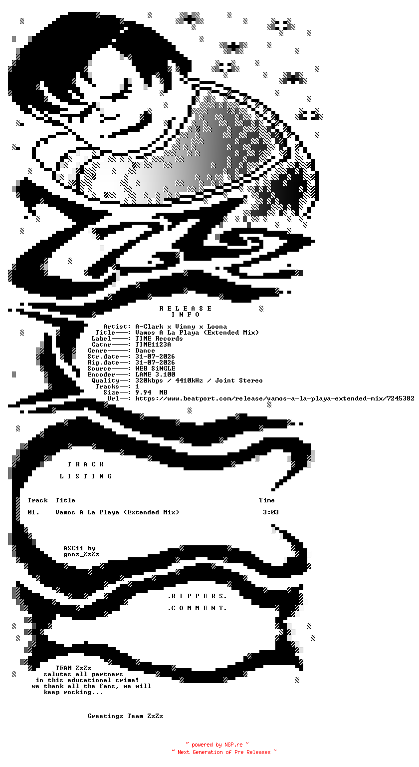 NFO for the release A-Clark_x_Vinny_x_Loona_-_Vamos_A_La_Playa_(Extended_Mix)-(TIME1123A)-SINGLE-WEB-SP-2026-ZzZz by ZzZz