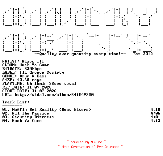 NFO for the release Alzoc_III-Hush_Ya_Gumz-(IGS017)-WEB-2026-BB by BB