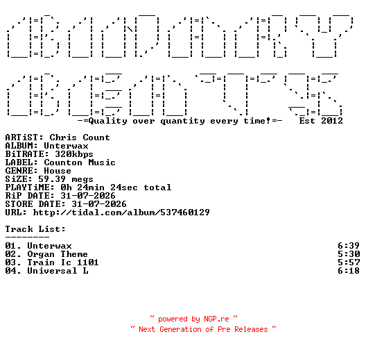 NFO for the release Chris_Count-Unterwax-(10363698)-WEB-2026-BB by BB