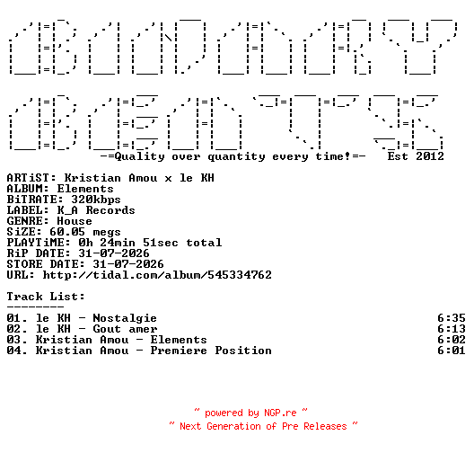 NFO for the release Kristian_Amou_x_Le_KH-Elements-(KA04)-WEB-2026-BB by BB