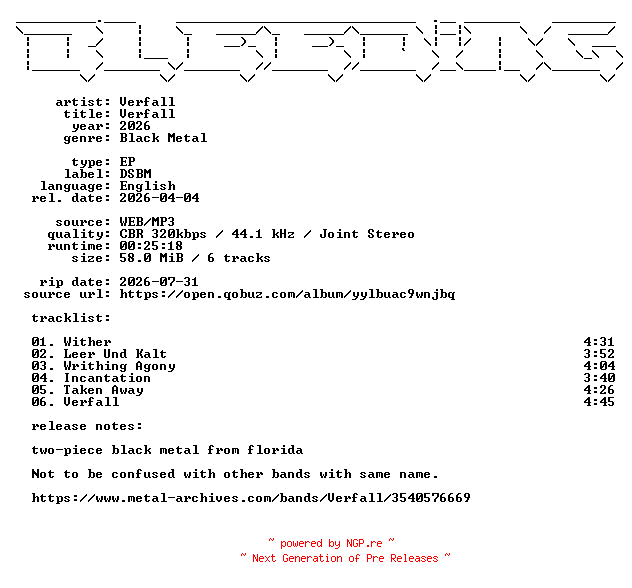 NFO for the release Verfall-Verfall-EP-WEB-2026-BLEEDiNG by BLEEDiNG