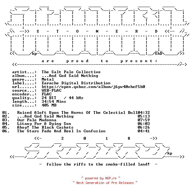 NFO for the release The_Salt_Pale_Collective-And_God_Said_Nothing-24BIT-WEB-FLAC-2026-STONERD by STONERD