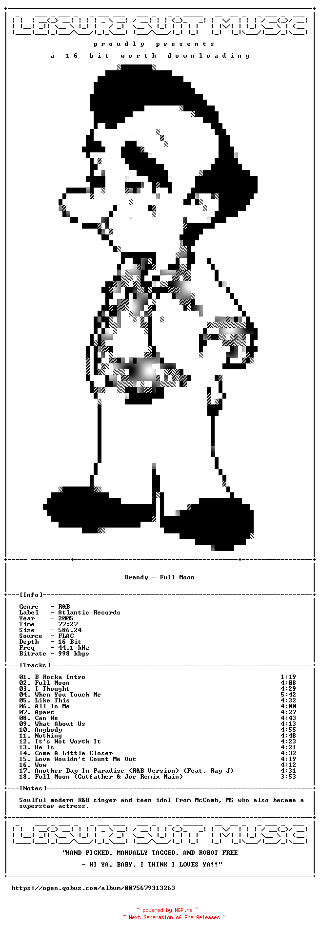 NFO for the release Brandy-Full_Moon-Deluxe_Edition-16BIT-WEB-FLAC-2005-LSM by LSM