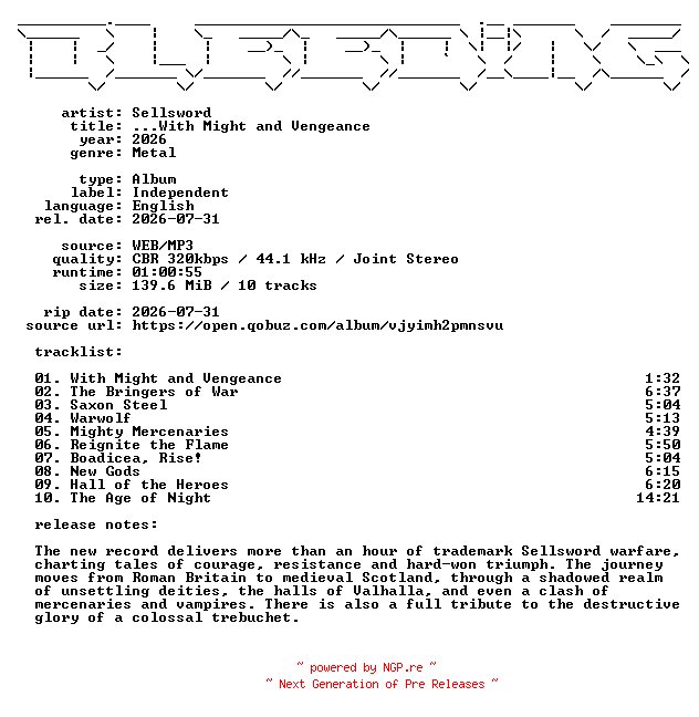 NFO for the release Sellsword-With_Might_and_Vengeance-WEB-2026-BLEEDiNG by BLEEDiNG