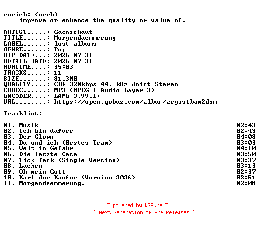 NFO for the release Gaensehaut-Morgendaemmerung-WEB-DE-2026-ENRiCH by ENRiCH