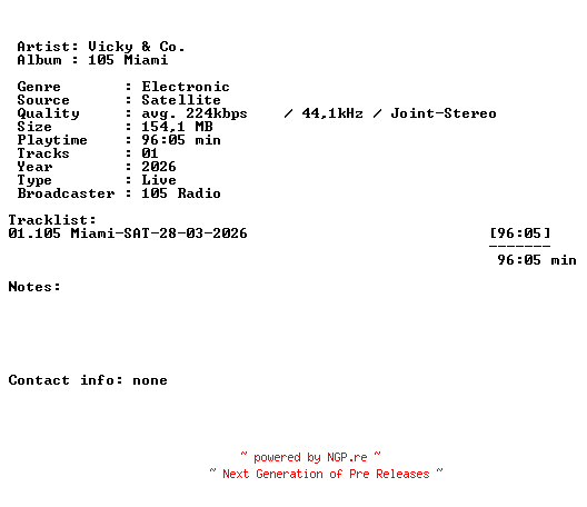 NFO for the release Vicky_and_Co.-105_Miami-SAT-28-03-2026-LFA by LFA