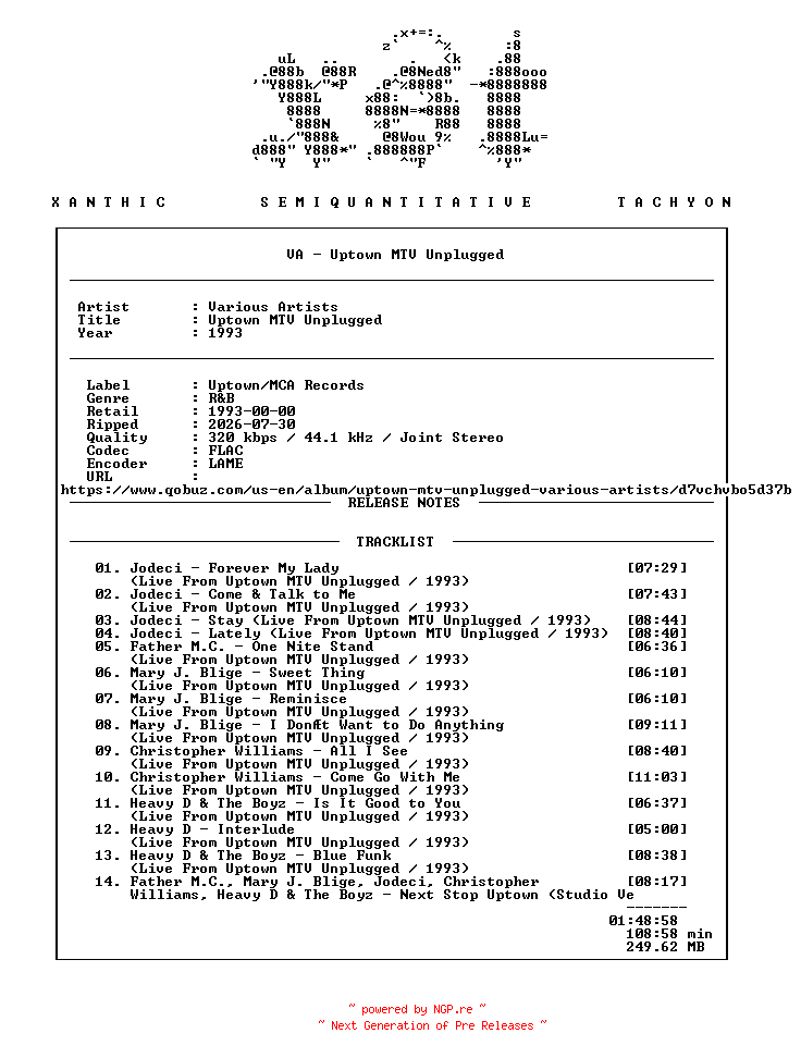 NFO for the release VA-Uptown_MTV_Unplugged-WEB-1993-xST_INT by xST_INT