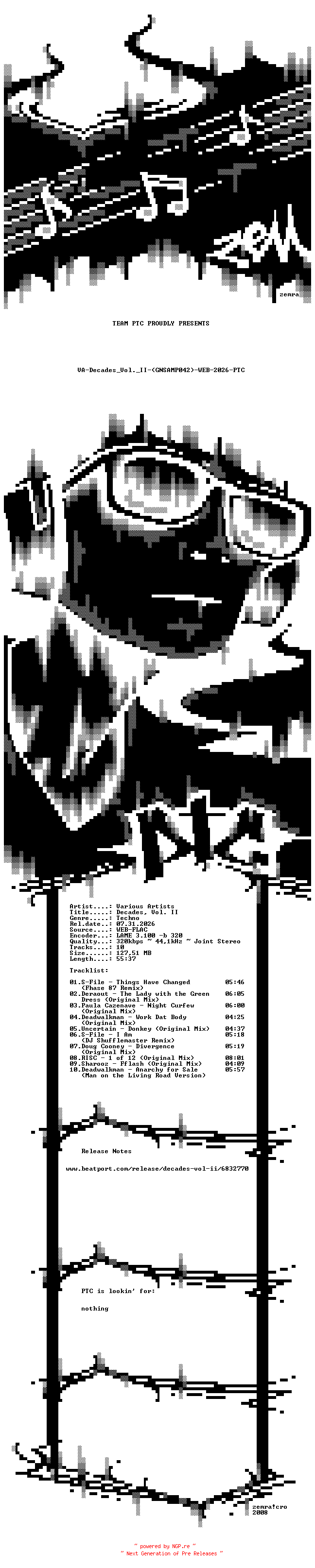 NFO for the release VA-Decades_Vol._II-(GNSAMP042)-WEB-2026-PTC by PTC