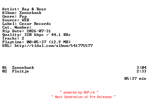NFO for the release Ray_En_Beer-Zonnebank-WEB-NL-2026-BAQ by BAQ