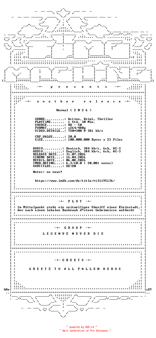 NFO for the release Normal.German.2026.DL.AC3.BDRip.x264-TM by TM