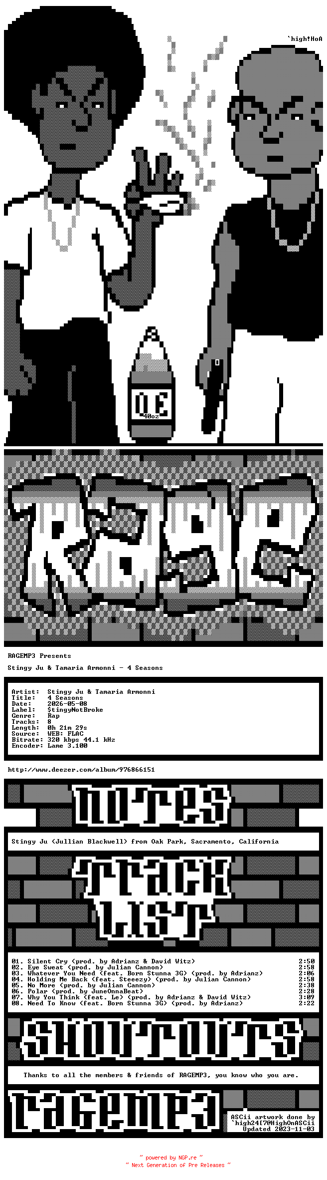 NFO for the release Stingy_Ju_And_Tamaria_Armonni-4_Seasons-WEB-2026-RAGEMP3 by RAGEMP3