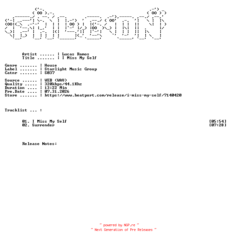 NFO for the release Lucas_Ramos-I_Miss_My_Self-(S037)-WEB-2026-FALCON by FALCON
