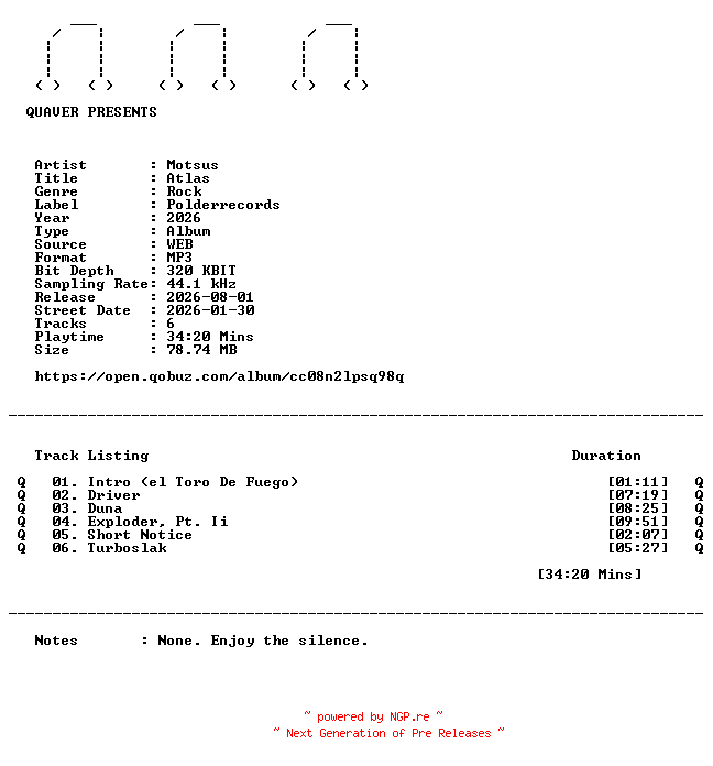 NFO for the release Motsus-Atlas-WEB-2026-QUAVER by QUAVER