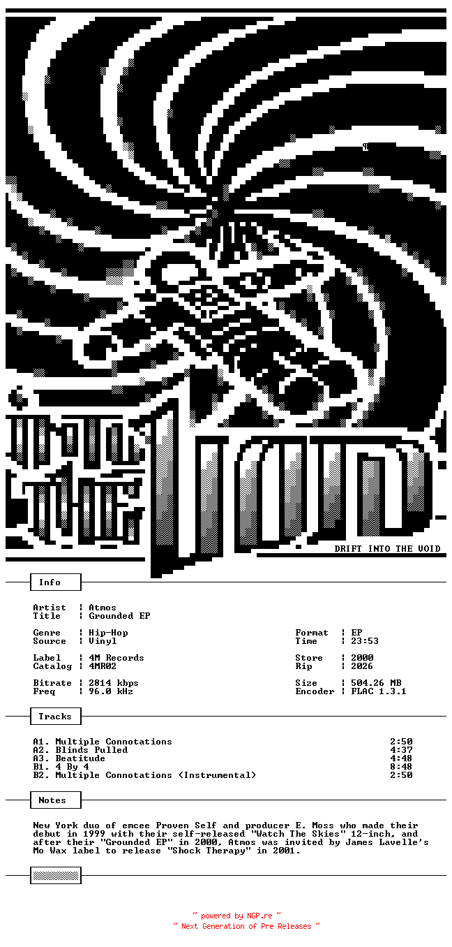 NFO for the release Atmos-Grounded_EP-VINYL-FLAC-2000-THEVOiD by THEVOiD