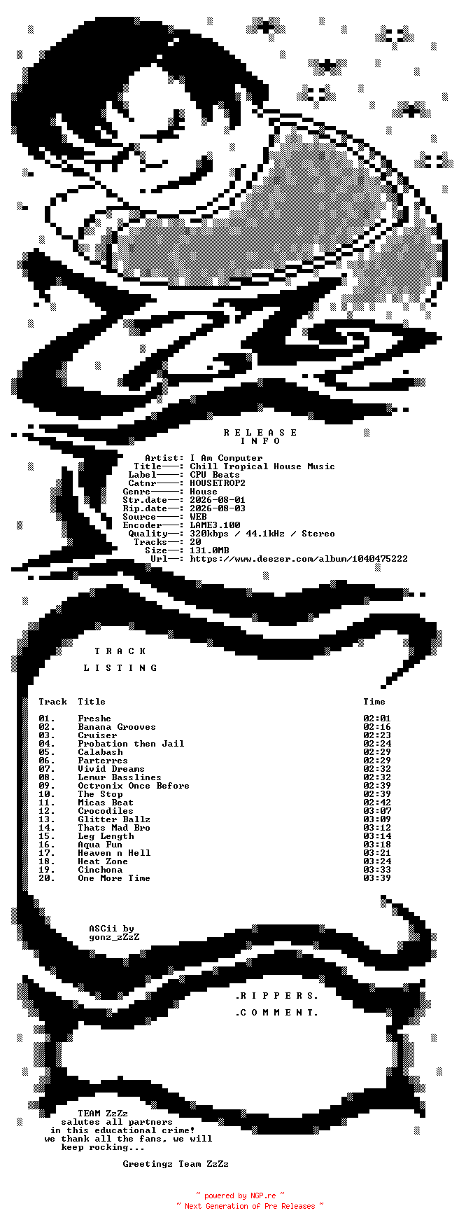 NFO for the release I_Am_Computer_-_Chill_Tropical_House_Music-(HOUSETROP2)-WEB-2026-ZzZz by ZzZz
