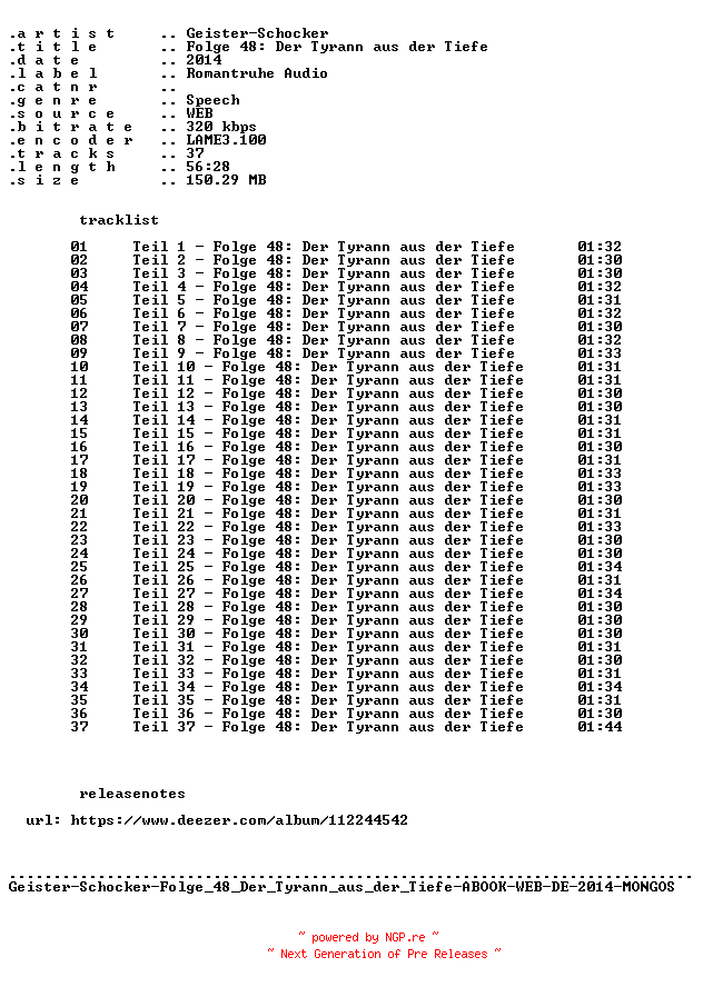 NFO for the release Geister-Schocker-Folge_048_Der_Tyrann_aus_der_Tiefe-ABOOK-WEB-DE-2014-MONGOS by MONGOS