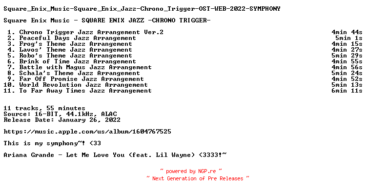 NFO for the release Square_Enix_Music-Square_Enix_Jazz-Chrono_Trigger-OST-WEB-2022-SYMPHONY by SYMPHONY