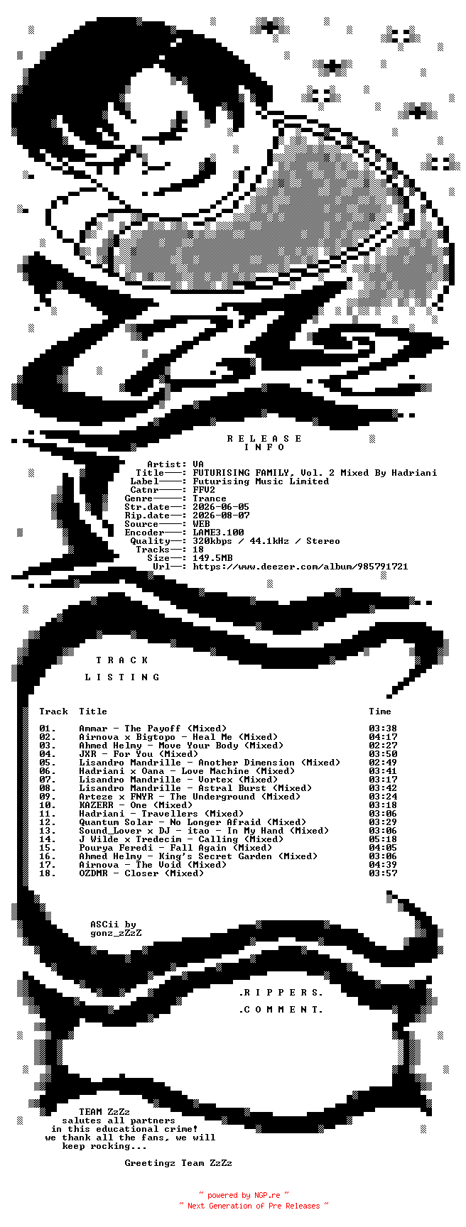 NFO for the release VA_-_FUTURISING_FAMILY_Vol_2_Mixed_By_Hadriani-(FFV2)-WEB-2026-ZzZz by ZzZz