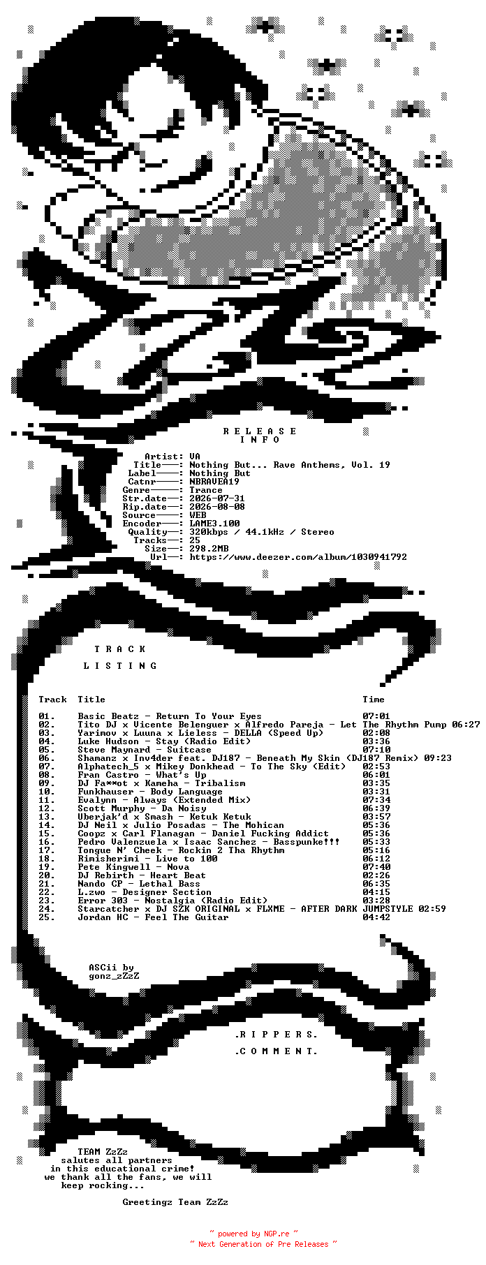 NFO for the release VA_-_Nothing_But_Rave_Anthems_Vol_19-(NBRAVEA19)-WEB-2026-ZzZz by ZzZz