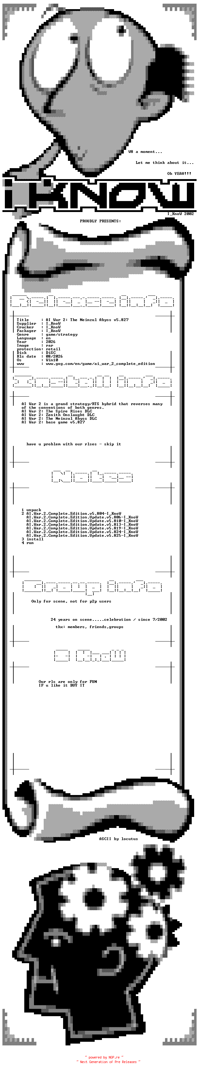 NFO for the release AI.War.2.Complete.Edition.Update.v5.827-I_KnoW by I_KnoW