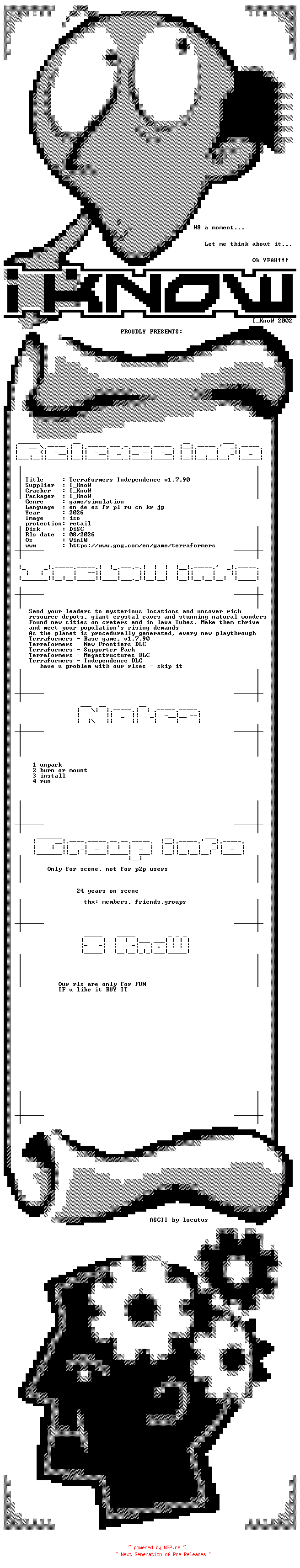 NFO for the release Terraformers.Independence.v1.7.90-I_KnoW by I_KnoW