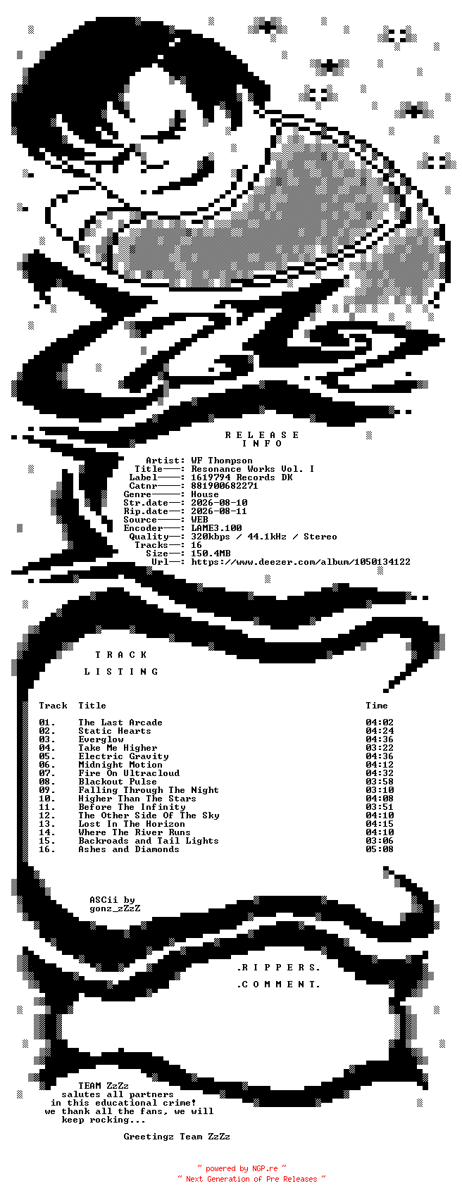 NFO for the release WF_Thompson_-_Resonance_Works_Vol_I-(881900682271)-WEB-2026-ZzZz by ZzZz