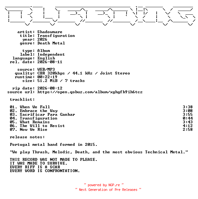 NFO for the release Shadowmare-Transfiguration-WEB-2026-BLEEDiNG by BLEEDiNG