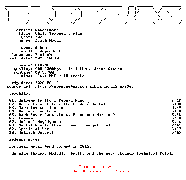NFO for the release Shadowmare-While_Trapped_Inside-WEB-2023-BLEEDiNG by BLEEDiNG