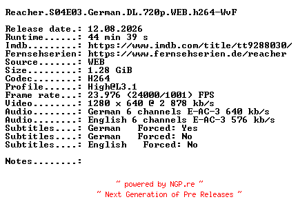NFO for the release Reacher.S04E03.German.DL.720p.WEB.h264-WvF by WvF